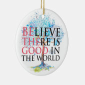 青信じい花の木が好い セラミックオーナメント (右)