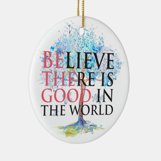 青信じい花の木が好い セラミックオーナメント (右)