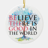 青信じい花の木が好い セラミックオーナメント (正面)