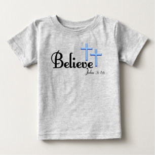 青信じ十字トドラーT型 ベビーTシャツ