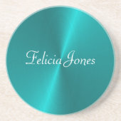 青光沢フェイク金属モノグラム コースター (正面)