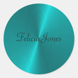 青光沢フェイク金属モノグラム ラウンドシール