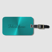 青光沢フェイク金属モノグラム ラゲッジタグ (正面横)