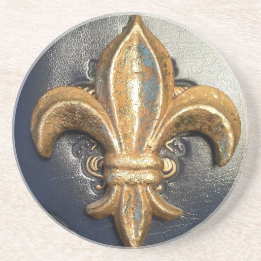 青写真のコースターの金（紋章の）フラ・ダ・リ コースター (正面)