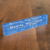 青写真の背景 デスクネームプレート (側面)