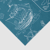 青写真の航海ので写実的なパターン 薄葉紙 (詳細)