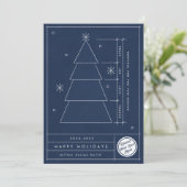 青写真クリスマスツリー企業のの非写真 シーズンカード (スタンド正面)