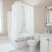 青写真自由の女神 シャワーカーテン (インサイチュ)