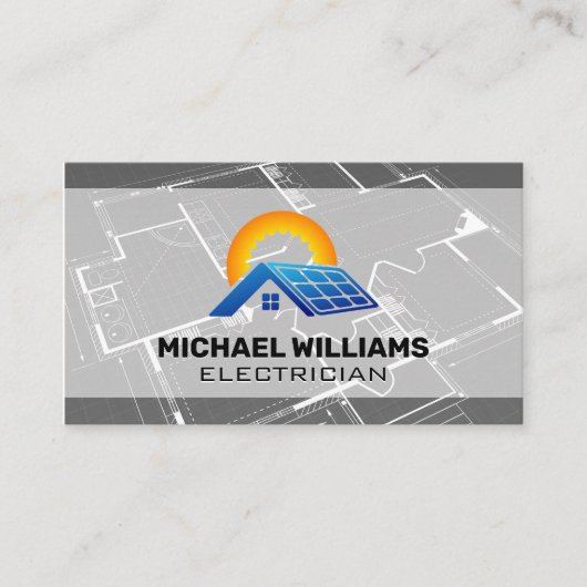 青写真 | 家太陽ののロゴ 名刺 (正面)