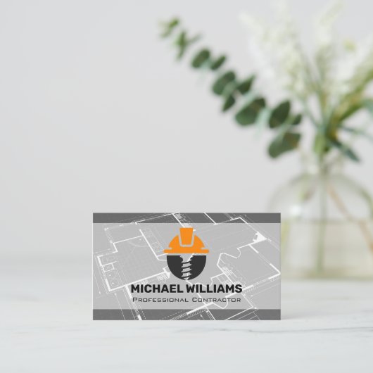 青写真 |建築ロゴ 名刺 (スタンド正面)