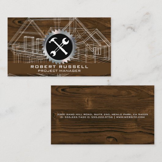 青写真 | 木目丸ソーハンマーレンチ 名刺 (正面/裏面)