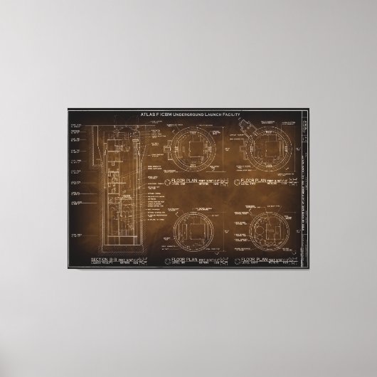 青写真ICBM核弾頭ミサイルc.1962 キャンバスプリント (正面)