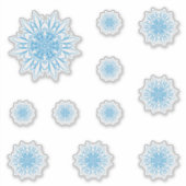 青凍ってい雪結晶セット シール (正面)