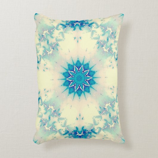 青凍ってい霜の降りた雪片の冬の模様 アクセントクッション (正面(垂直))