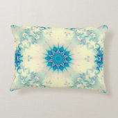 青凍ってい霜の降りた雪片の冬の模様 アクセントクッション (裏面)