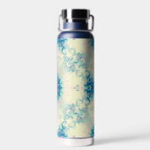 青凍ってい霜の降りた雪片の冬の模様 ウォーターボトル (背面)