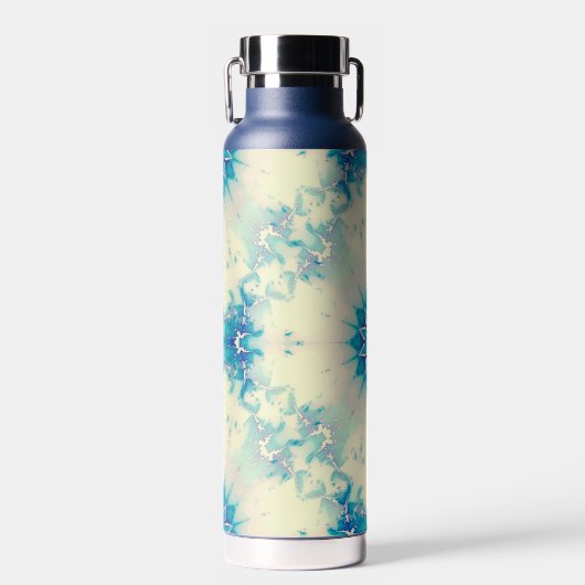 青凍ってい霜の降りた雪片の冬の模様 ウォーターボトル (正面)
