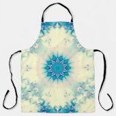 青凍ってい霜の降りた雪片の冬の模様 エプロン (正面)