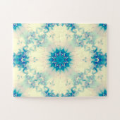 青凍ってい霜の降りた雪片の冬の模様 ジグソーパズル (横)