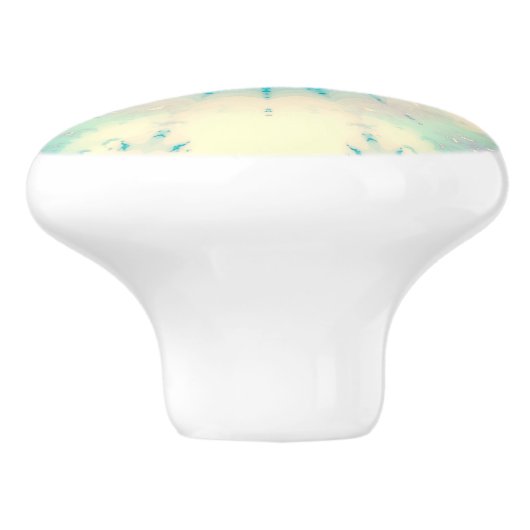 青凍ってい霜の降りた雪片の冬の模様 セラミックノブ (側面)