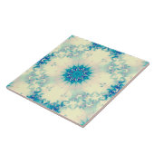 青凍ってい霜の降りた雪片の冬の模様 タイル (側面)