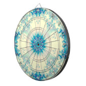 青凍ってい霜の降りた雪片の冬の模様 ダーツボード (正面右)