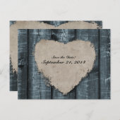 青初期の木とハート日付の保存 案内ポストカード (正面/裏面)