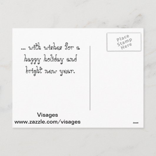 青初期の鳥の国雪だるま シーズンポストカード (裏面)