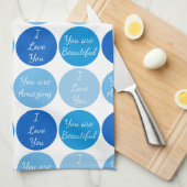 青前向き肯定語パターン キッチンタオル (四つ折り)