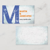 青動揺してとオレンジのはっきりしたグランジスタイル 名刺 (正面/裏面)