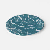 青動揺してサメ柄 ペーパープレート (アングル)