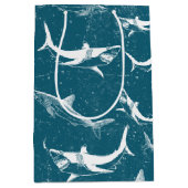 青動揺してサメ柄 ミディアムペーパーバッグ (正面)