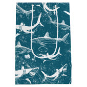 青動揺してサメ柄 ミディアムペーパーバッグ (裏面)