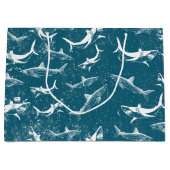 青動揺してサメ柄 ラージペーパーバッグ (正面)