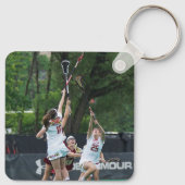 青動揺してラクロスWordキーチェーン キーホルダー (裏面)