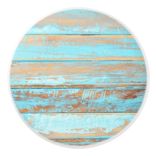 青動揺して色の木絵を描材 セラミックノブ (正面)