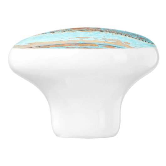 青動揺して色の木絵を描材 セラミックノブ (側面)