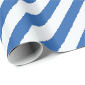 青動揺して色の白い斜めストライプの破フェイク裂 ラッピングペーパー (ロールコーナー)