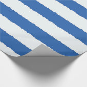 青動揺して色の白ストライプいフェイク ラッピングペーパー (角)