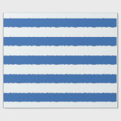 青動揺して色の白ストライプいフェイク ラッピングペーパー (フラット)