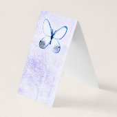 青動揺して蝶イヤリングディスプレイカード 名刺 (裏面)