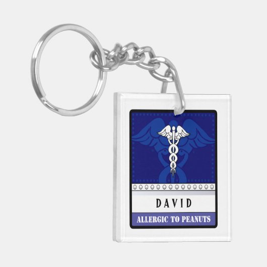 青医学の注意深いKeychainはカスタマイズ キーホルダー (正面左)