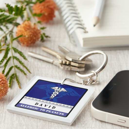 青医学の注意深いKeychainはカスタマイズ キーホルダー (正面右)