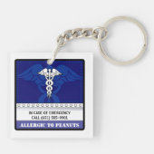 青医学の注意深いKeychainはカスタマイズ キーホルダー (裏面)