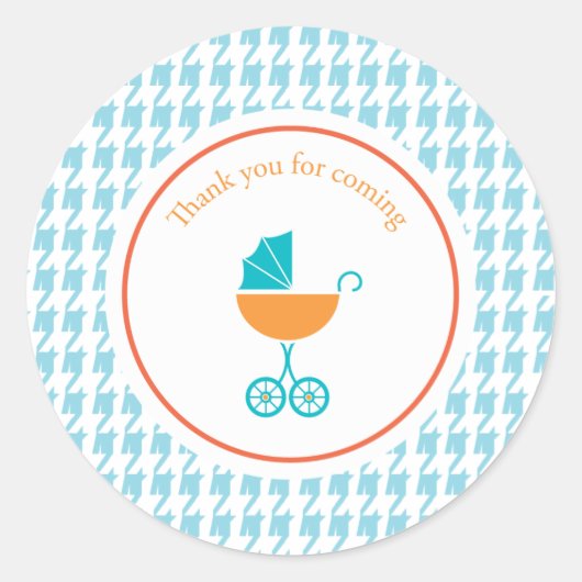 青千鳥格子の車 |お気に入りステッカー ラウンドシール (正面)