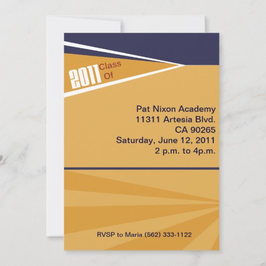 青及びオレンジ卒業 案内状 (裏面)