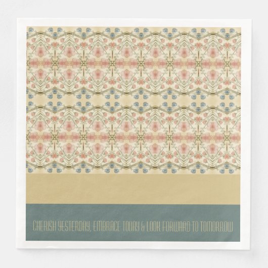 青及びクリーム入り花柄 (正面)