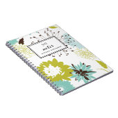 青及び果樹花パーソナライズされた柄 ノートブック (右側)