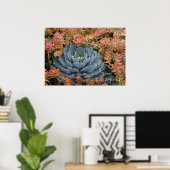 青及び橙色の多肉類 ポスター (ホームオフィス)