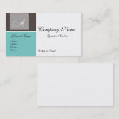 青及び灰色のシックな名刺 名刺 (正面/裏面)